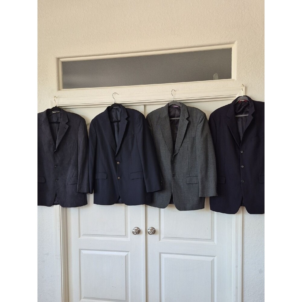 Bundle Of 4- Men's Classic Blazer Set - Black, Gray, and Navy Sz 42 Long